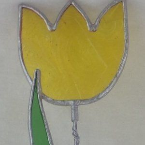 Garden Decoration Stained Glass Yellow Tulip